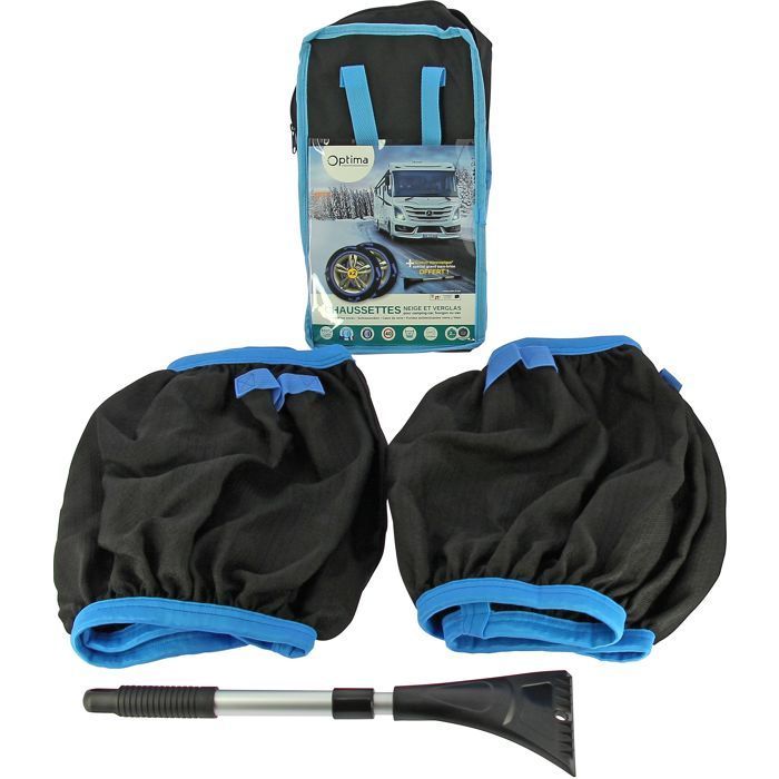 Chaussettes à neige - OPTIMA - Taille L - Polyéthylène haute résistance - Homologuées B26 - Compatibles camping-cars