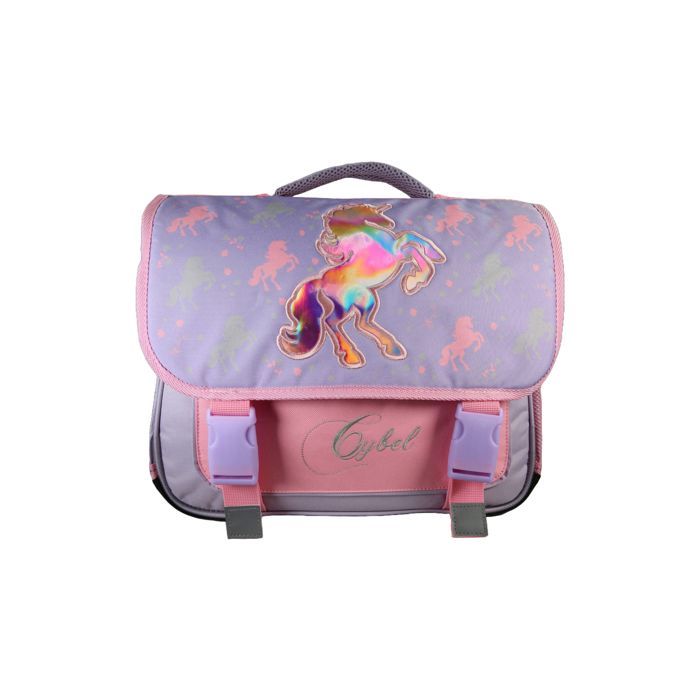 Mochila escolar Bagtrotter - Cybel - 38cm - Roxa - 2 compartimentos - 1 bolso sob a aba - 1 bolso para garrafa - Alças de ombro...