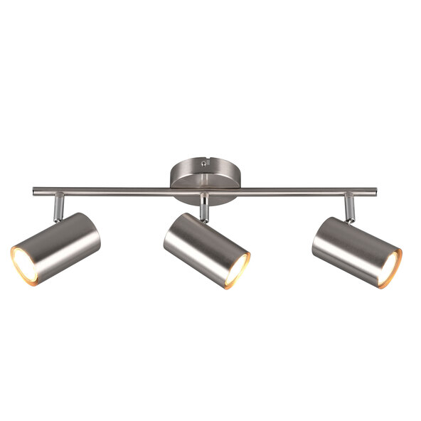 Robert ceiling spotlight, 3-spot, matt nickel/chrome