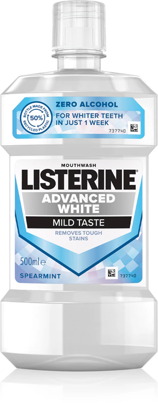 Listerine Advanced White bieliaca ústna voda s jemnou chuťou