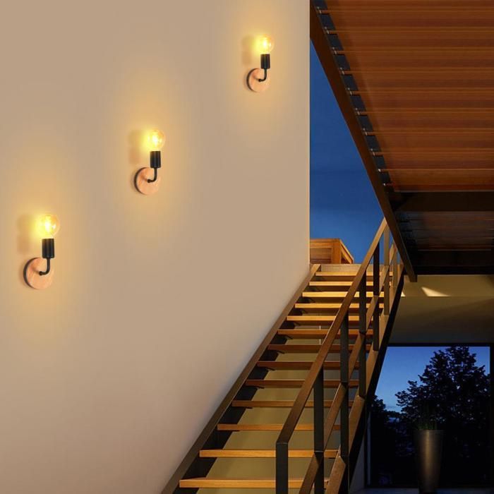Paquete UNI de 2 apliques de pared interiores E27 para baño y sala de estar - Lámpara de pared LED moderna - Bombilla no incluida