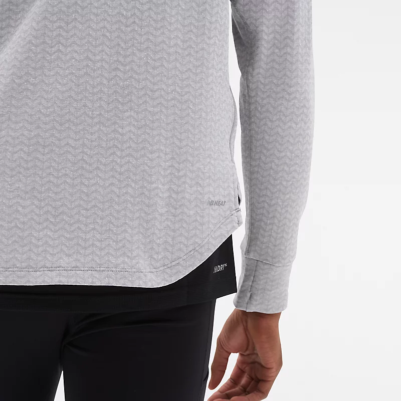 Men's NB Heat Grid Half Zip sweatshirt - ATHLETIC GRAY