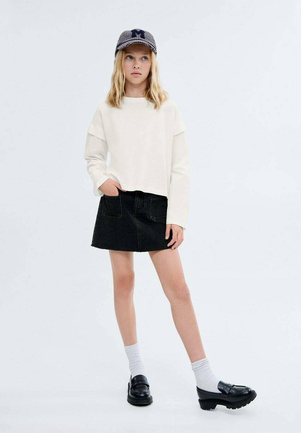 Mango Kids minirok - zwarte denim