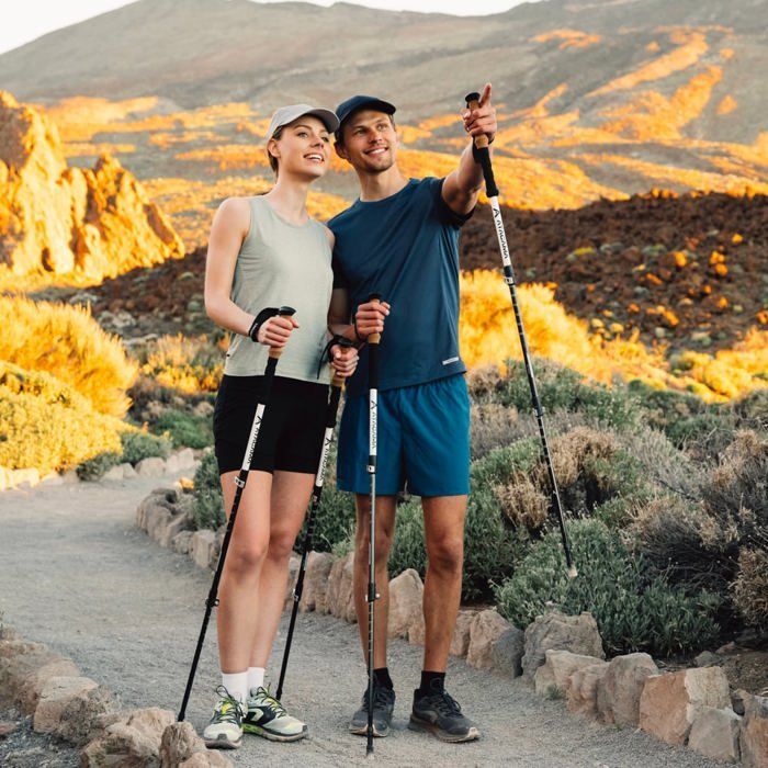 ATACAMA Baton de Randonnée Bâton De Marche Pliable Télescopique Fibre de Carbone Aluminium Homme Femme Enfant Batons De Rando