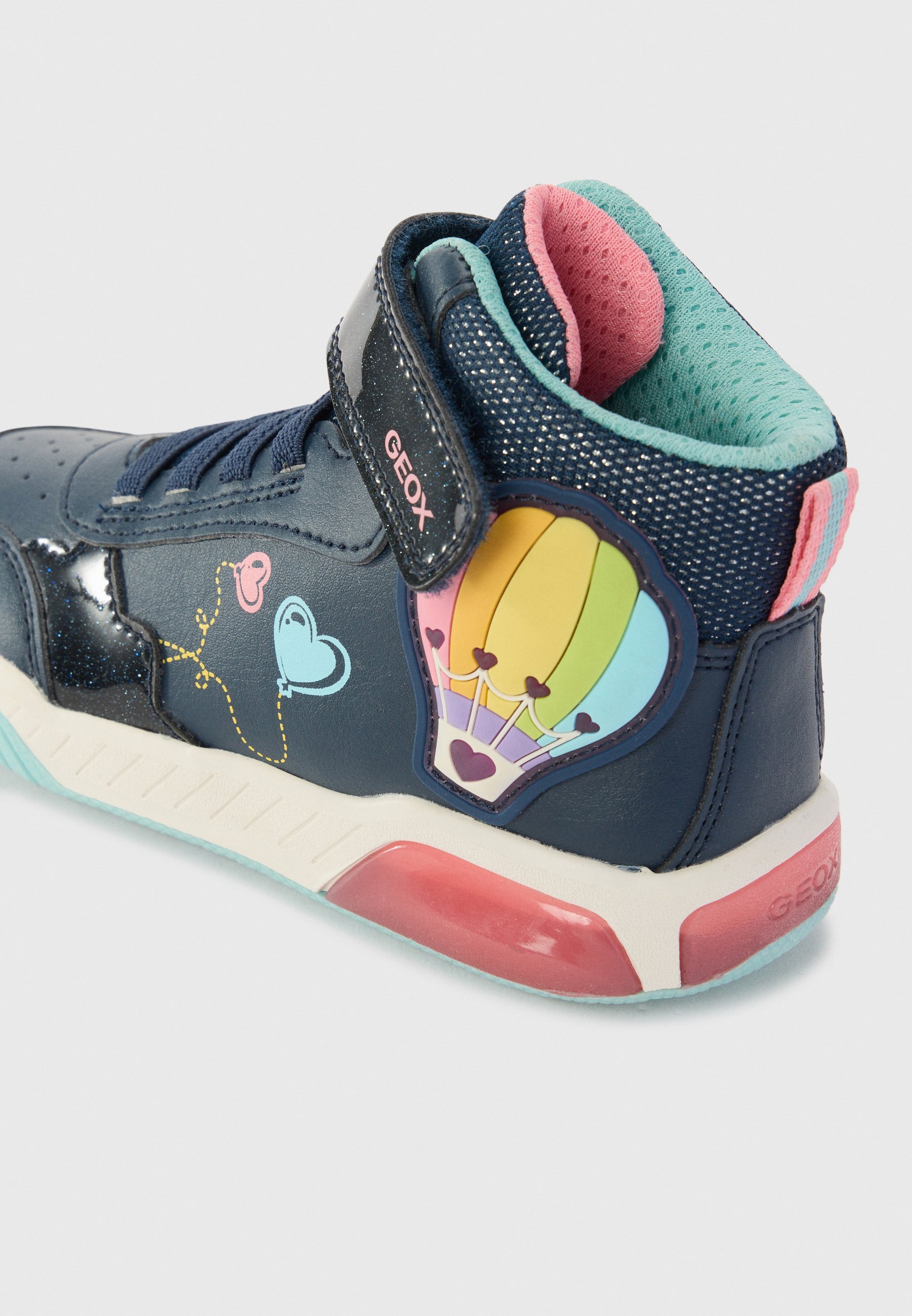 Geox J INEK - Scarpe da ginnastica alte - blu navy/acquamarina