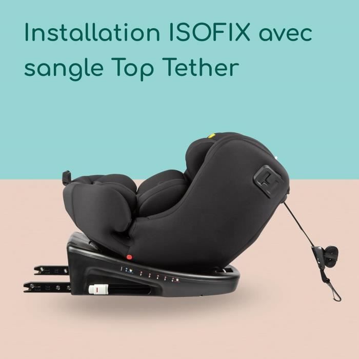 Silla de coche convertible giratoria 360° BEBECONFORT EvolveFix i-Size - Grupo 0/1/2/3 - Isofix - De 0 a 12 años (36 kg) - 40-150 cm - Negro Niebla