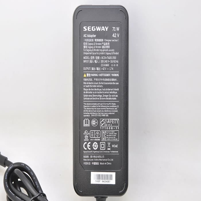 Chargeur d'alimentation pour Sgeway Ninebot ES1/ES2/ES4/E22/E25/G30LP