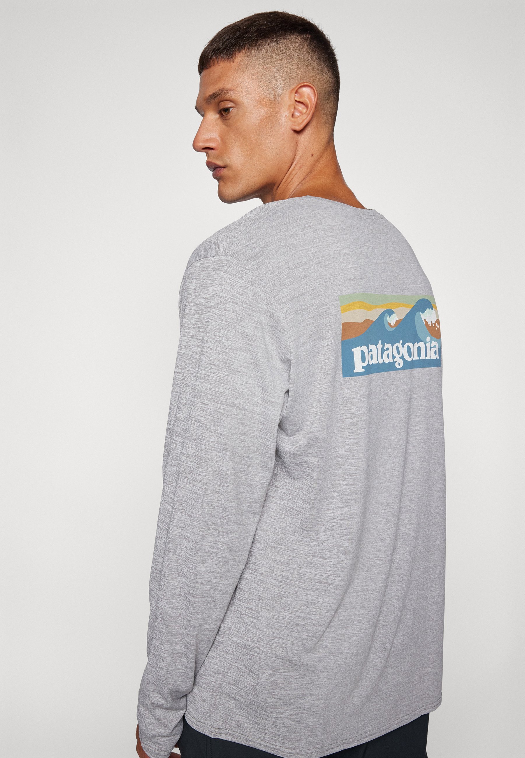 Patagonia DAILY GRAPHIC WATERS - Topper langermet - abalone blue/fjærgrå