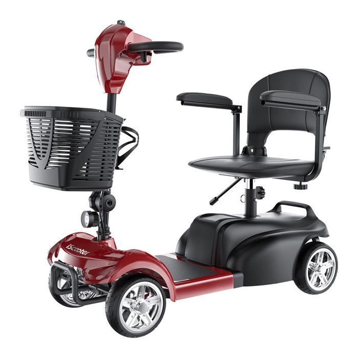 Patinete eléctrico X02 - 4 ruedas - Autonomía de 25 km - 3 velocidades - Faro y claxon incluidos - Peso máximo soportado: 136 kg - Asiento giratorio - Patinete de movilidad
