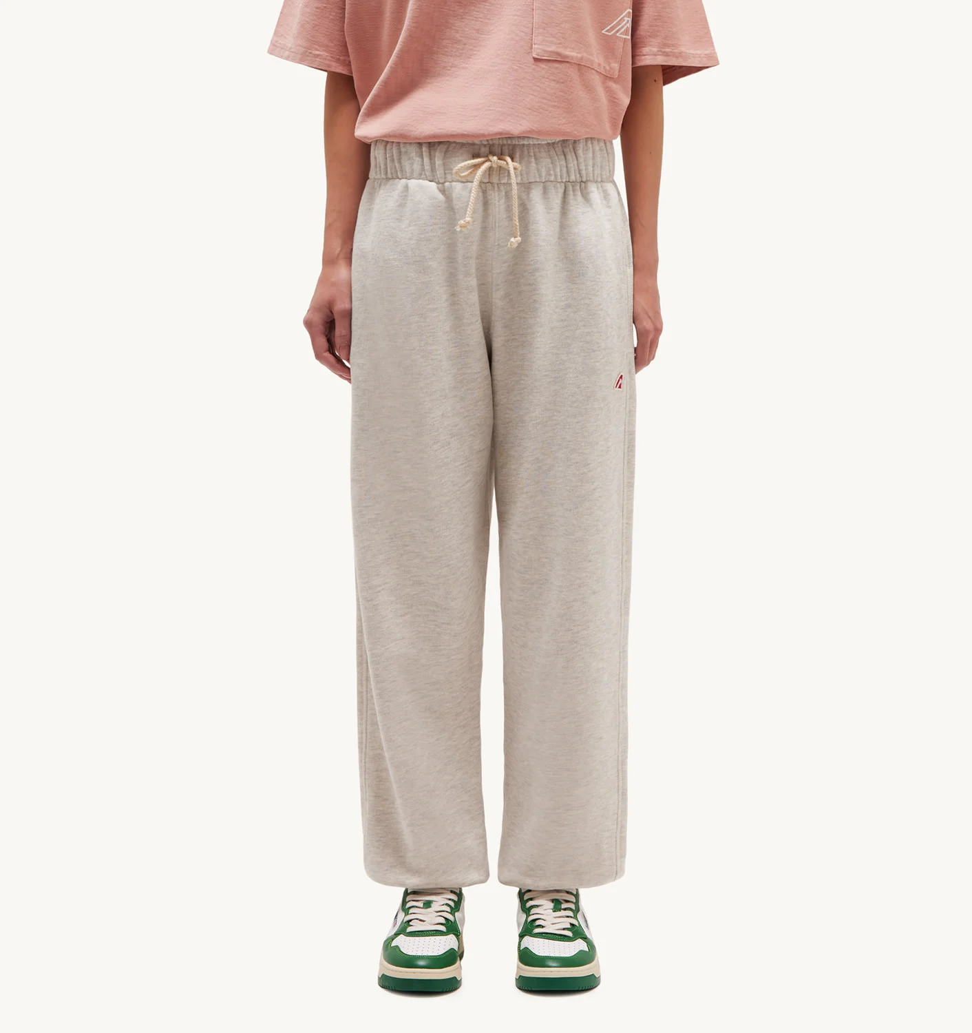PANTALONI DE JOGGER DIN JERSEY DE BUMBAC PERIAT GRI MELANGE