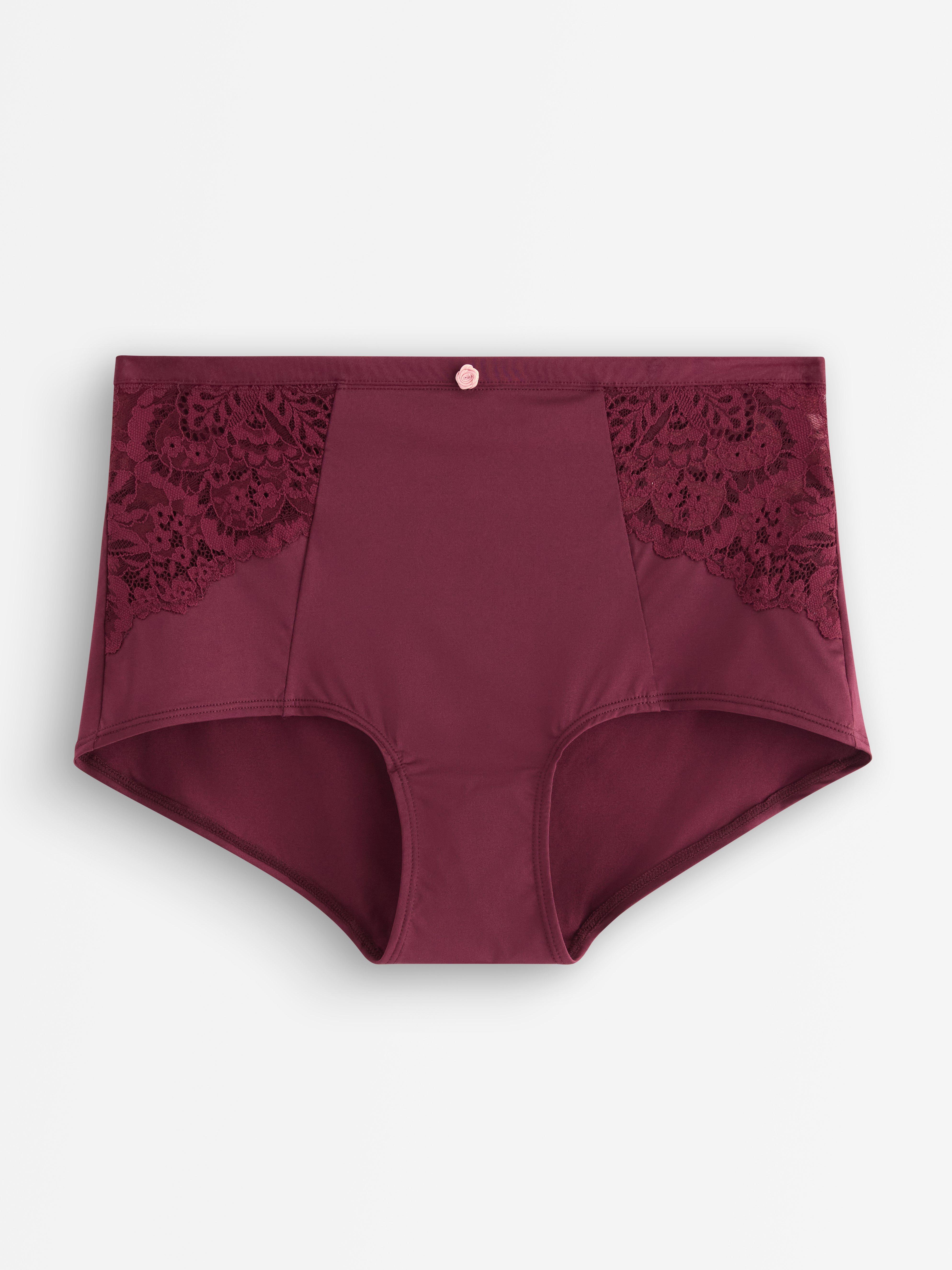 Hoge taille slip donker stoffig rood
