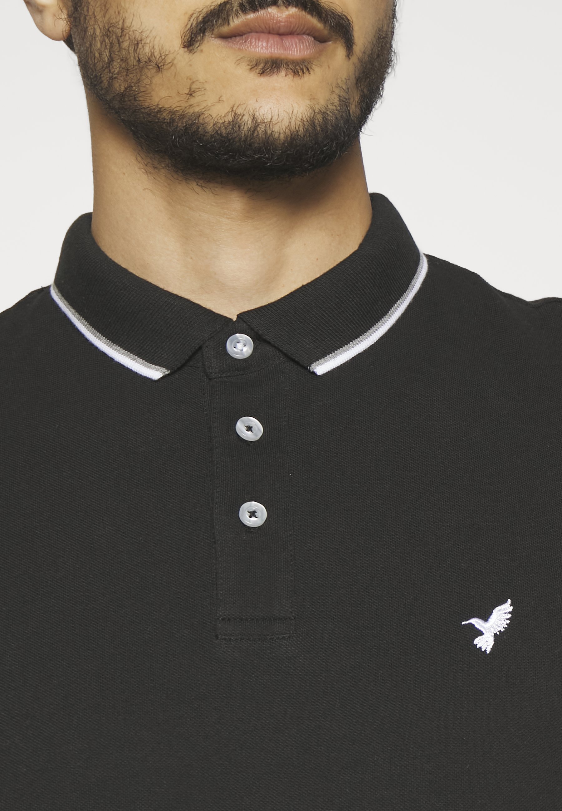 Pier One 2-pack Slim - Poloshirt - zwart/donkerblauw