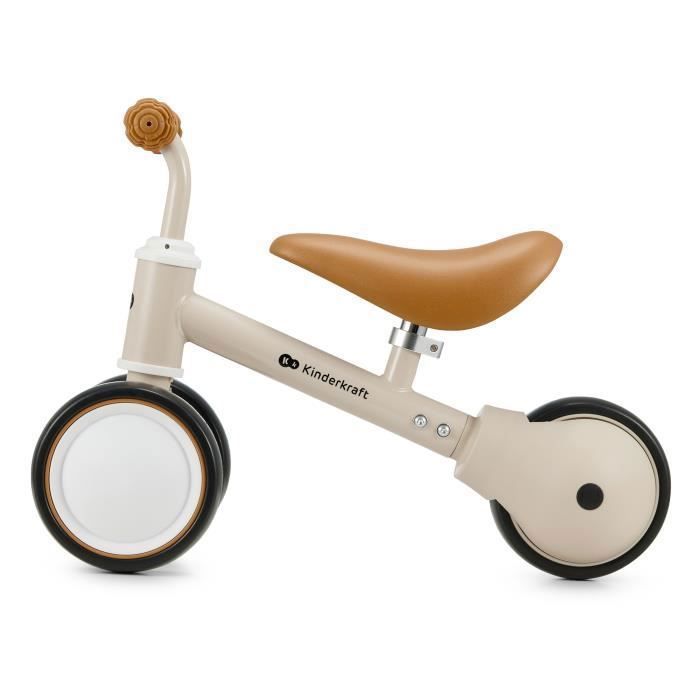 Draisienne Bébé Kinderkraft CUTIE, Mini Tricycle Léger 1,8 kg, Facile à Transporter, Design Original, Pour Enfants Dès 1 An, Beige