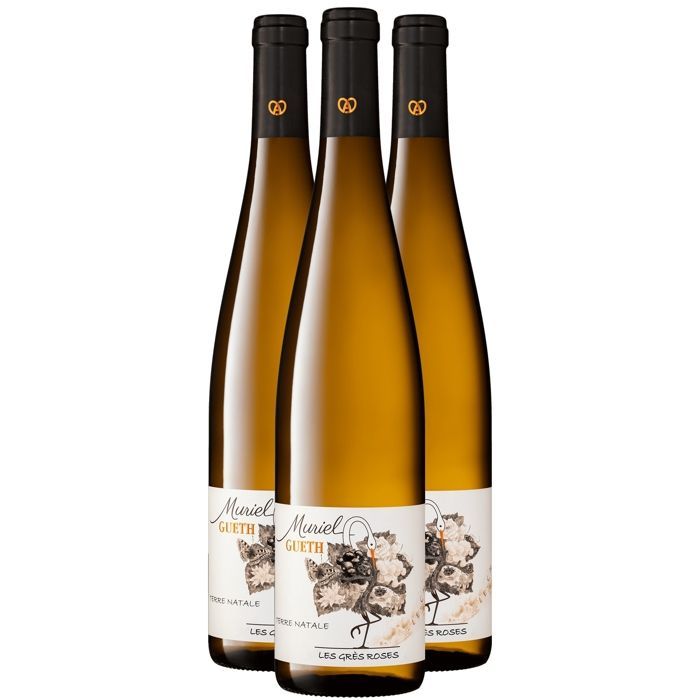 Domaine Gueth Alsace Terre Natale Les Grès Roses 2023 - Vino bianco dell'Alsazia (3x75cl)