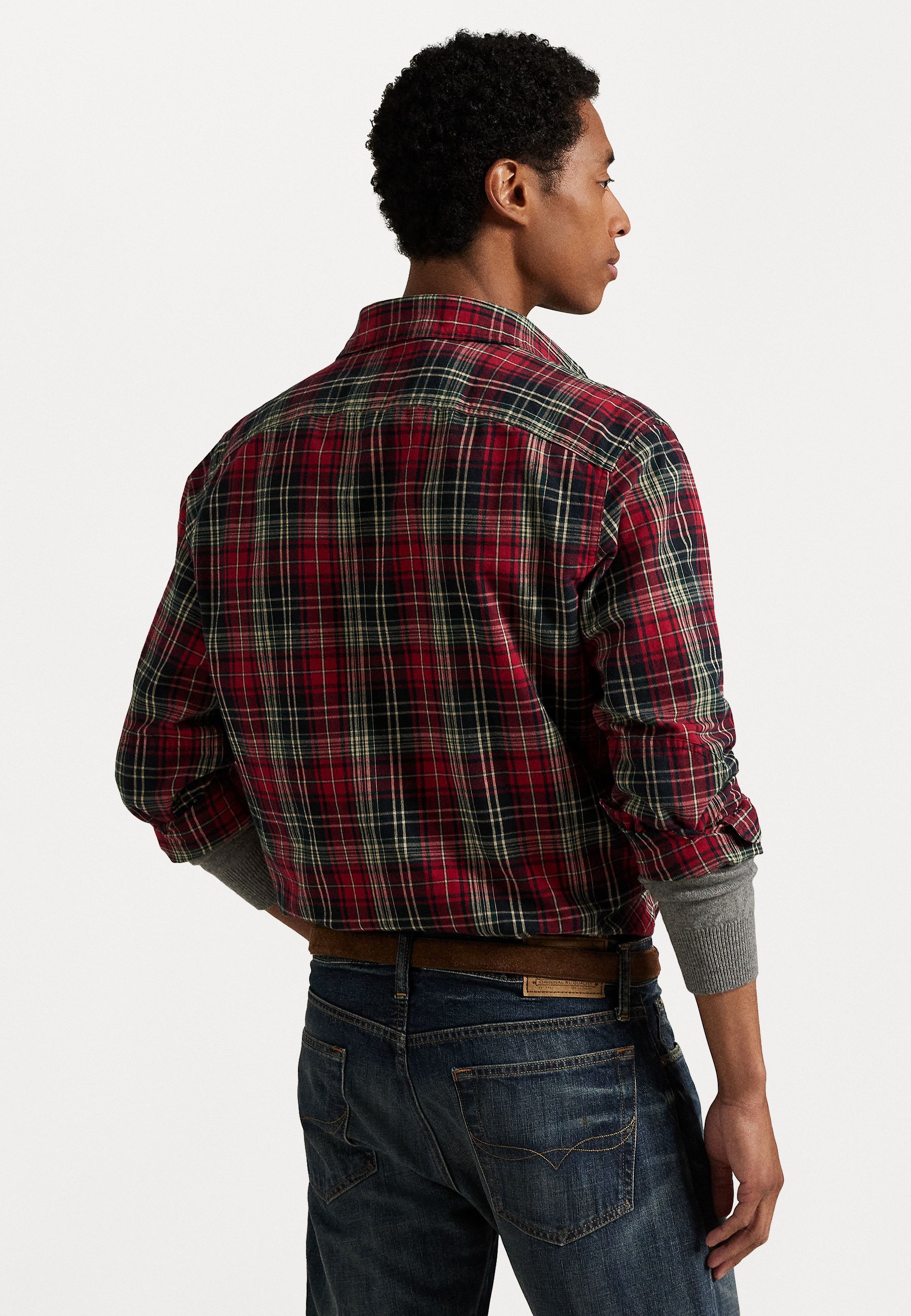 Chemise de travail à carreaux Oxford Polo Ralph Lauren coupe classique - Rouge/Noir