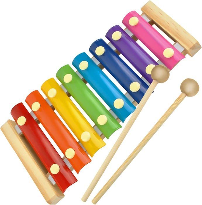 Wooden Xylophone Musical Toy for Children with 8 Keys and Tones + 2 Mallets