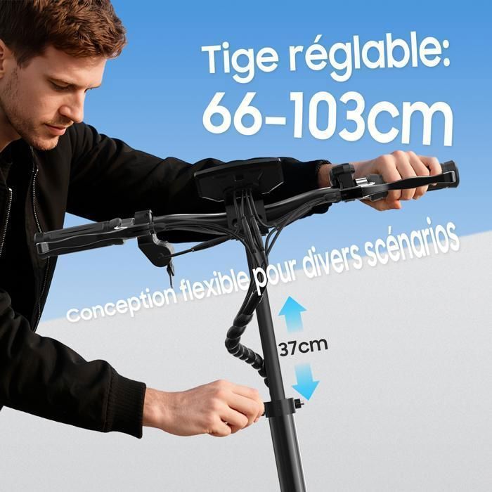 Trottinette Electrique TUNO NT3S Avec APP 1000W Vitesse Max. 45km/h Autonomie 35-45km 48V13Ah Pneus 10 Pouces 4 Modes Pliable