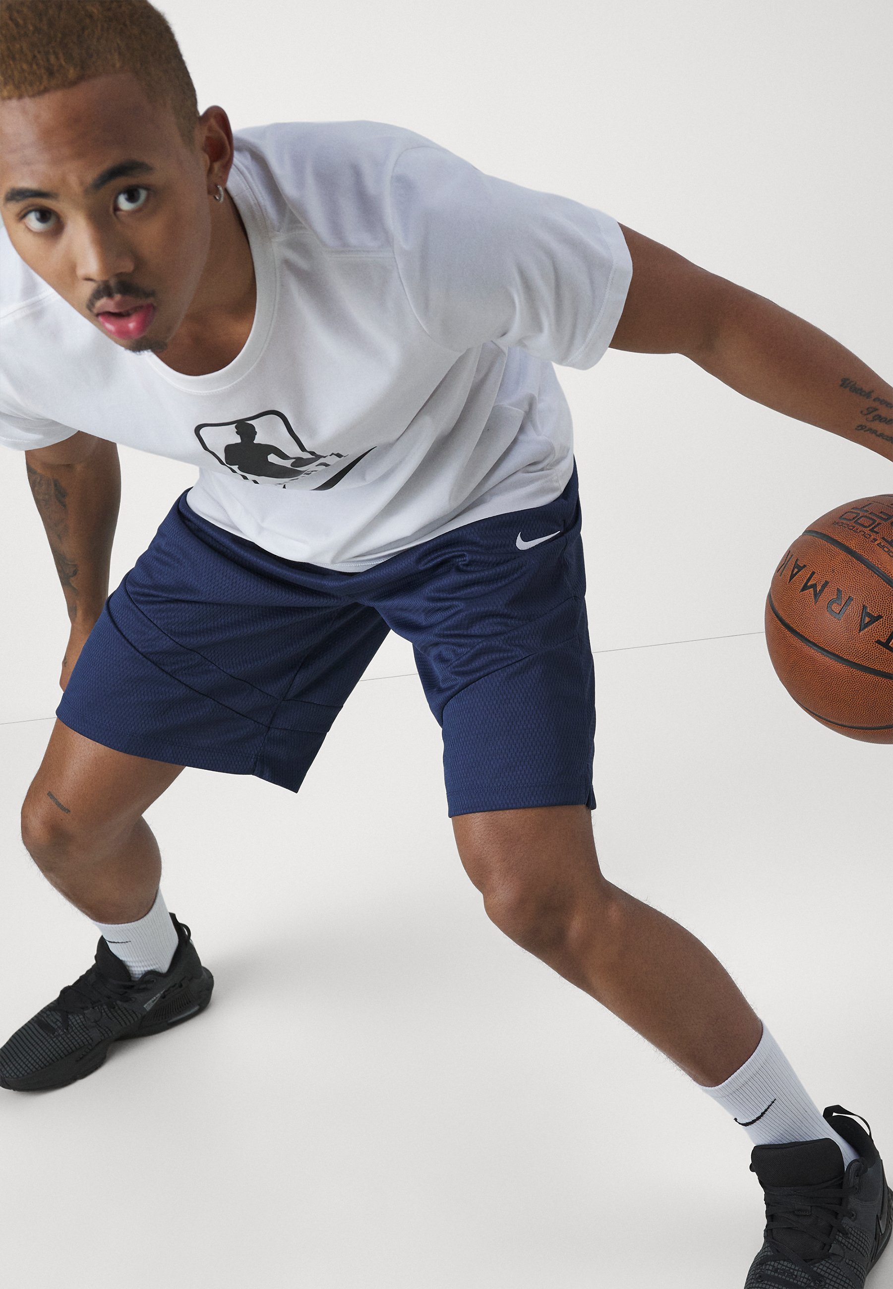 Nike Performance ICON 11IN SHORT - Sportshorts - middernachtblauw/wit