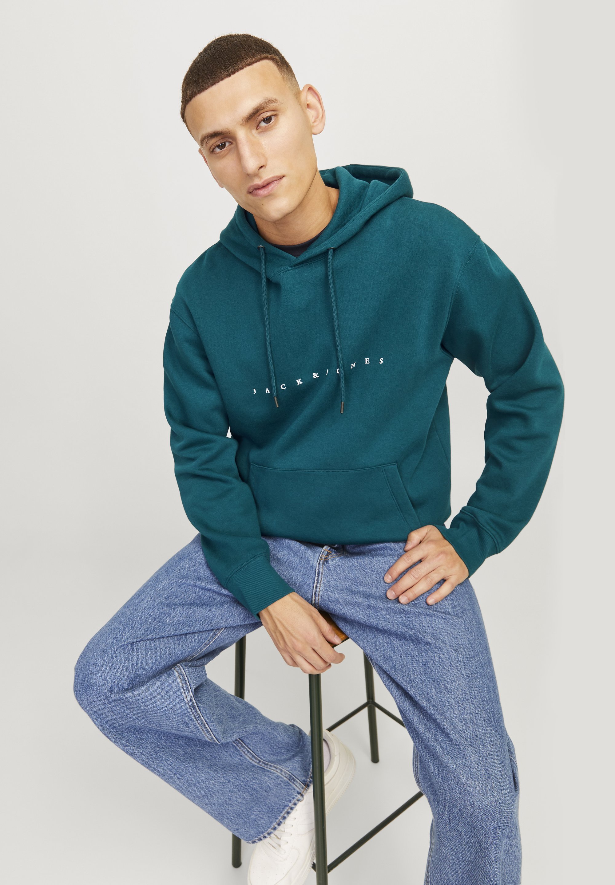 Jack & Jones JJESTAR HOOD - Sweatshirt - tiefes Türkis