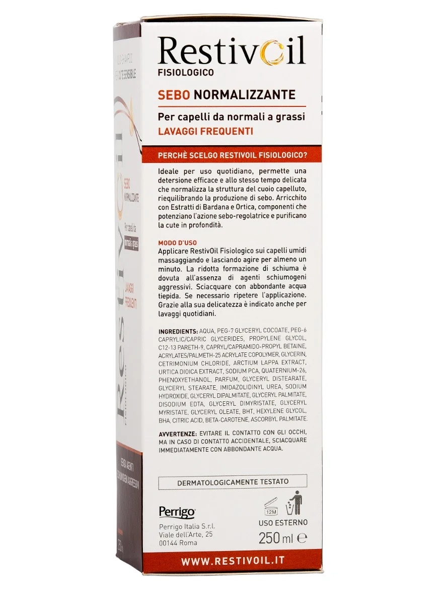 RESTIVOIL Shampoing à l'huile physiologique Restivoil pour normaliser le sébum 250 ml Lavages fréquents