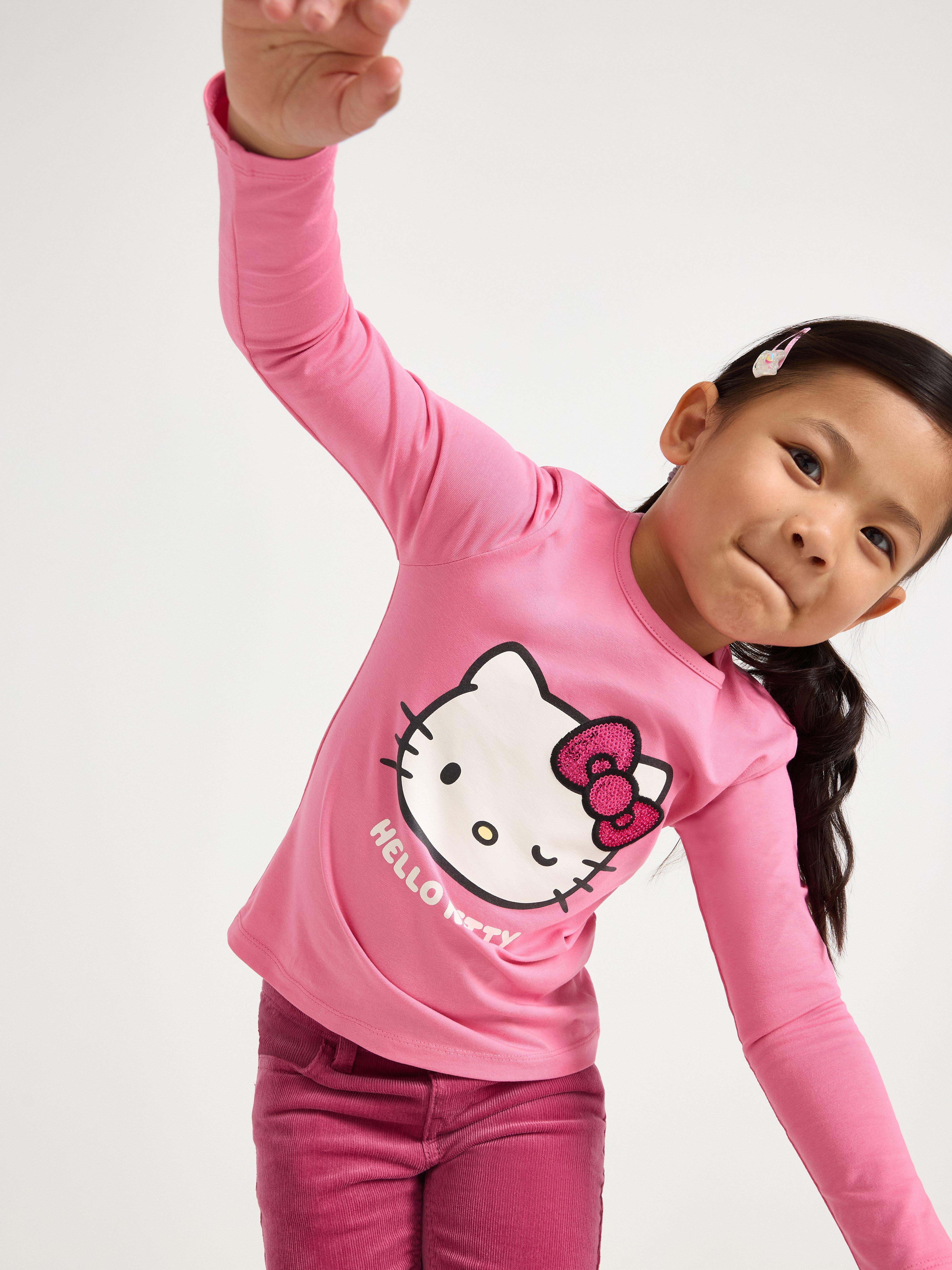 Růžový top s dlouhým rukávem Hello Kitty