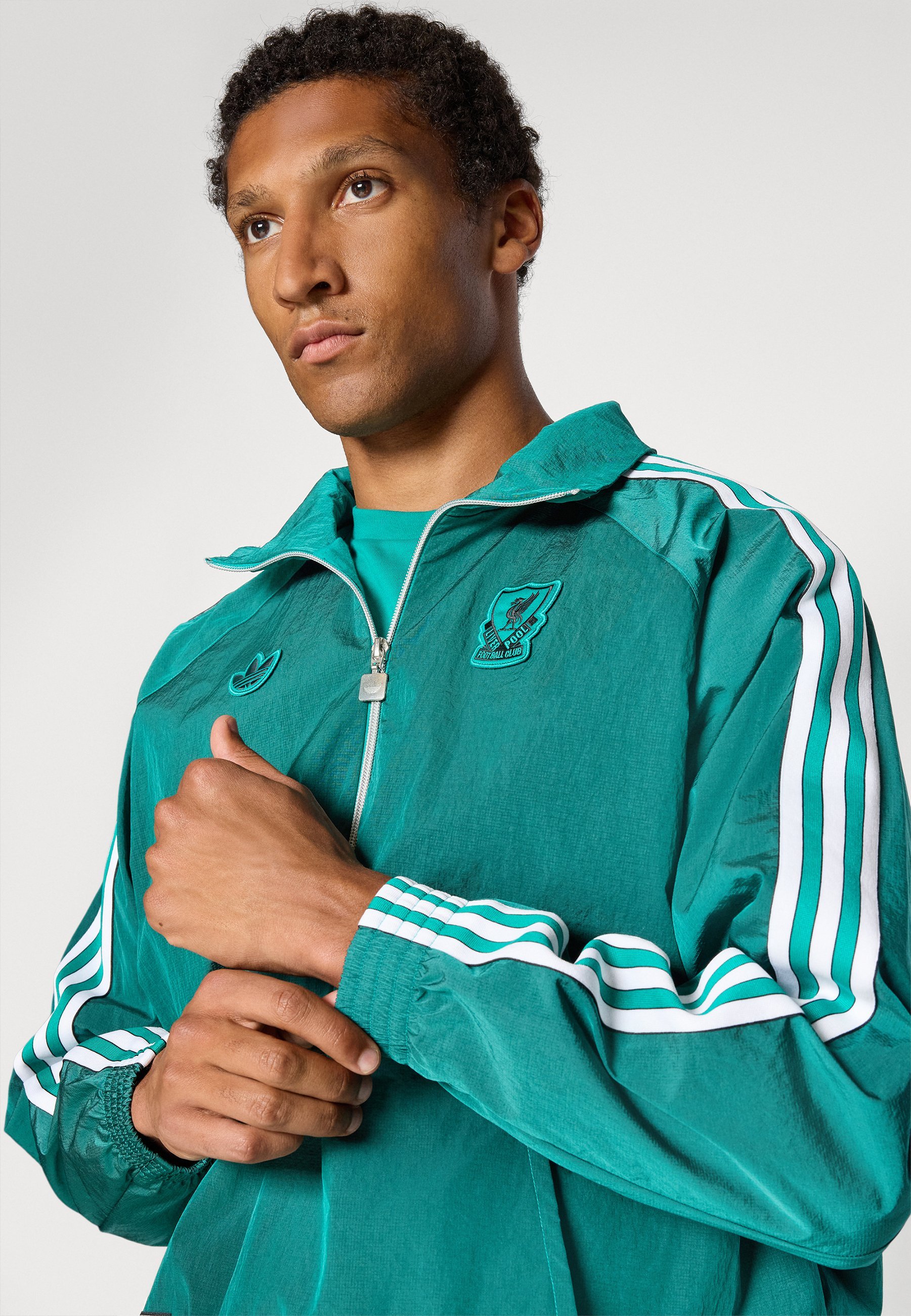 Veste adidas Originals LIVERPOOL FC ICON à demi-zip - Tenue du club - Vert d'eau