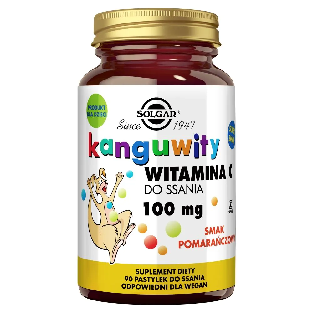 Solgar Kanguwity witamina C 100 mg smaku pomarańczowy pastylki do ssania