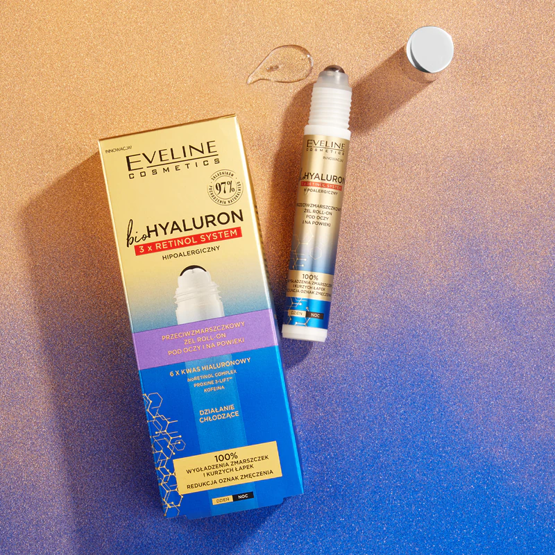 Eveline Cosmetics Bio Hyaluron 3x Retinol Cooling System Oogroller voor rimpels en donkere kringen