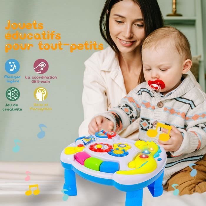 Mesa de atividades para bebês KENLUMO - Brinquedos musicais - 12 meses a 3 anos
