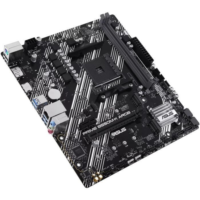Carte mère - ASUS - PRIME B550M-K ARGB - AMD B550 - Emplacement AM4 micro ATX
