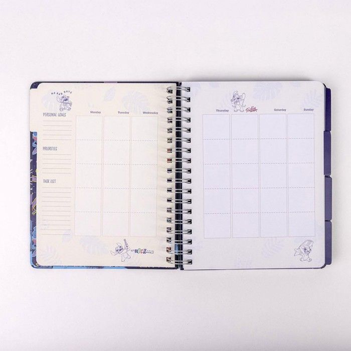 Agenda semanal - Disney - Stitch - 12 separadores - 255 pegatinas