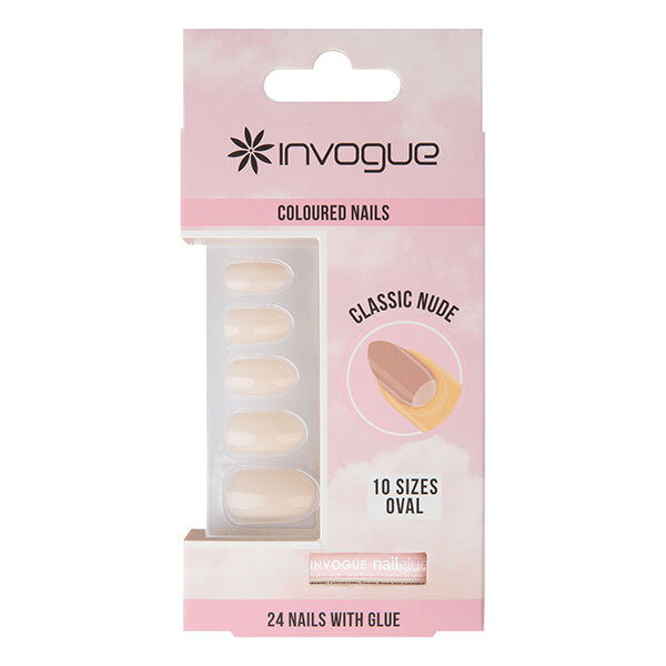 Invogue Classic Nude Oval Negler - Pakke med 24
