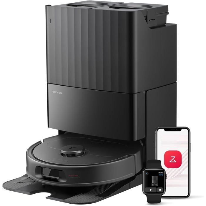 Roborock QV 35S Aspirador robô, 10000 Pa, sistema antiemaranhamento duplo, altura de elevação de 10 mm, navegação reativa e com LiDAR PreciSense, preto