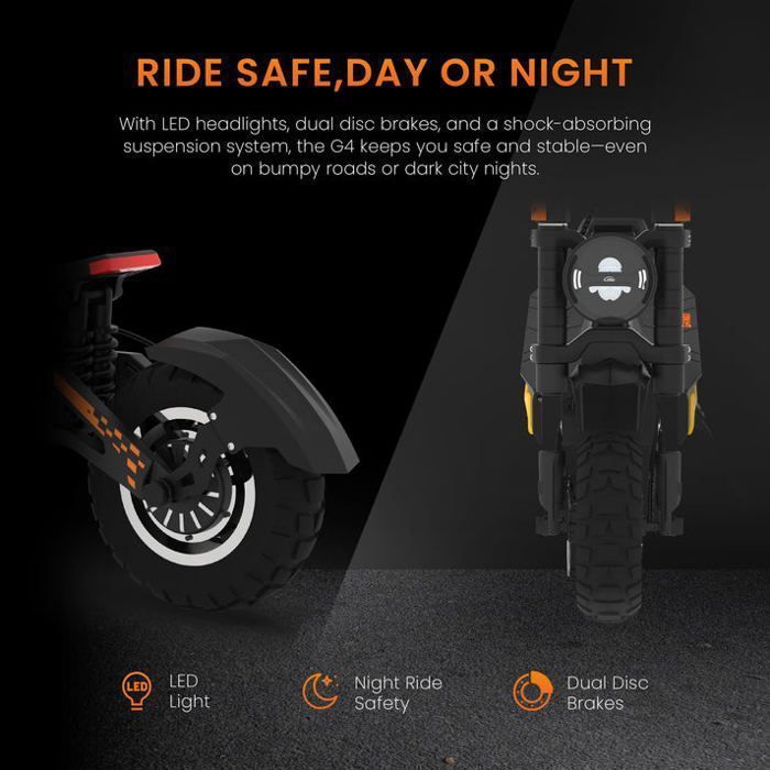 KuKirin G4 Max 12-inch 60V 35.2Ah elektrische scooter voor alle terreinen, maximale actieradius van 95 km, 150 kg