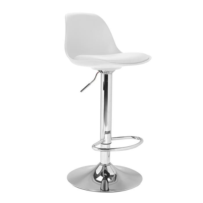 IDMARKET Lot de 4 tabourets de bar KARL design blanc