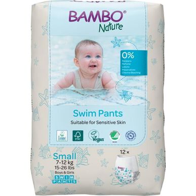 Bambo Nature Badebukser Sensitiv Hud S 7-12 kg Babybleier 12 enheter 12 enheter