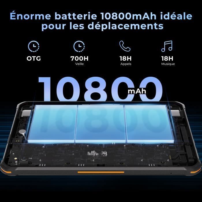 Tablet robusto - HOTWAV - Tab R8 - 10,1 polegadas - Bateria de 10800mAh - Android 14 - 4G LTE