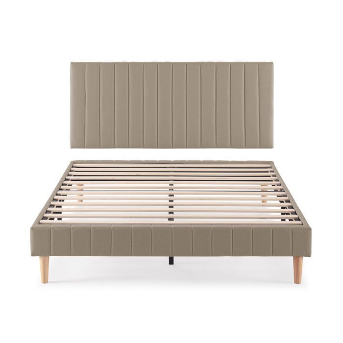 Sommier tapissier + tête de lit Eris 140x190 cm Beige