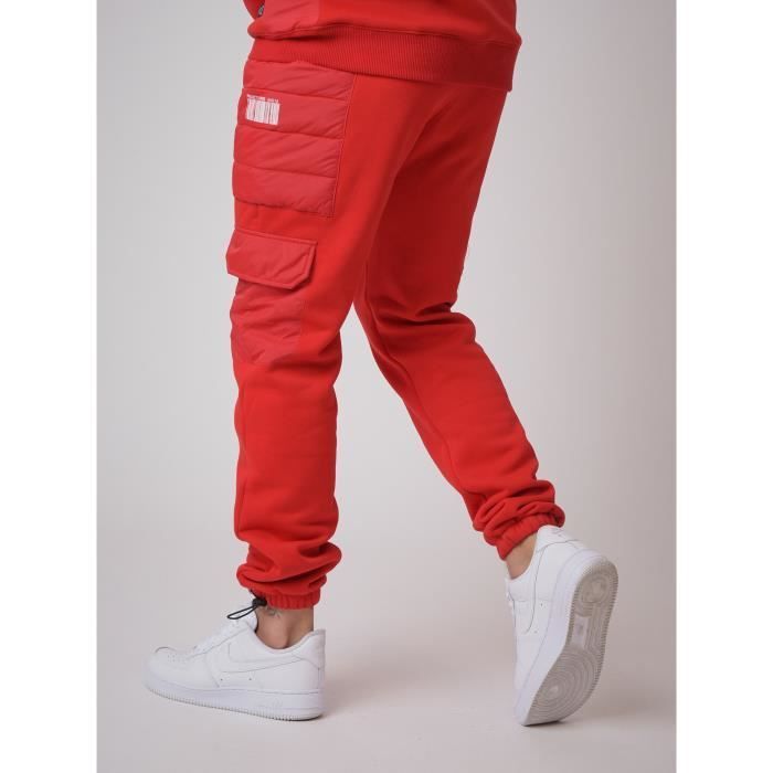 Men's PROJECT X PARIS Quilted Jogging Bottoms - Red