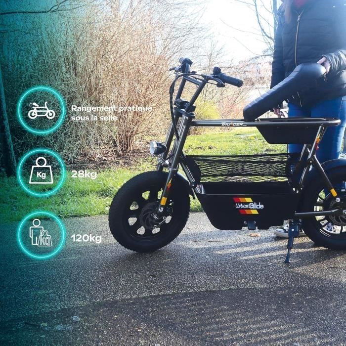 Bicicletta elettrica senza pedali - URBANGLIDE - Thunder 160 - Autonomia 30 km - Velocità 25 km/h - Grigio