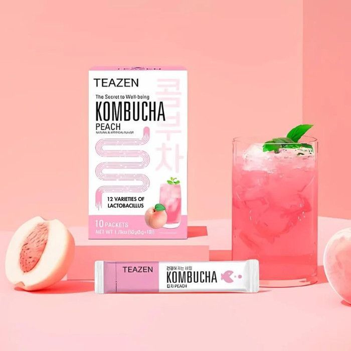 Pack Mensuel Kombucha pêche : 3 boites TEAZEN TZ-PKOPEHx3