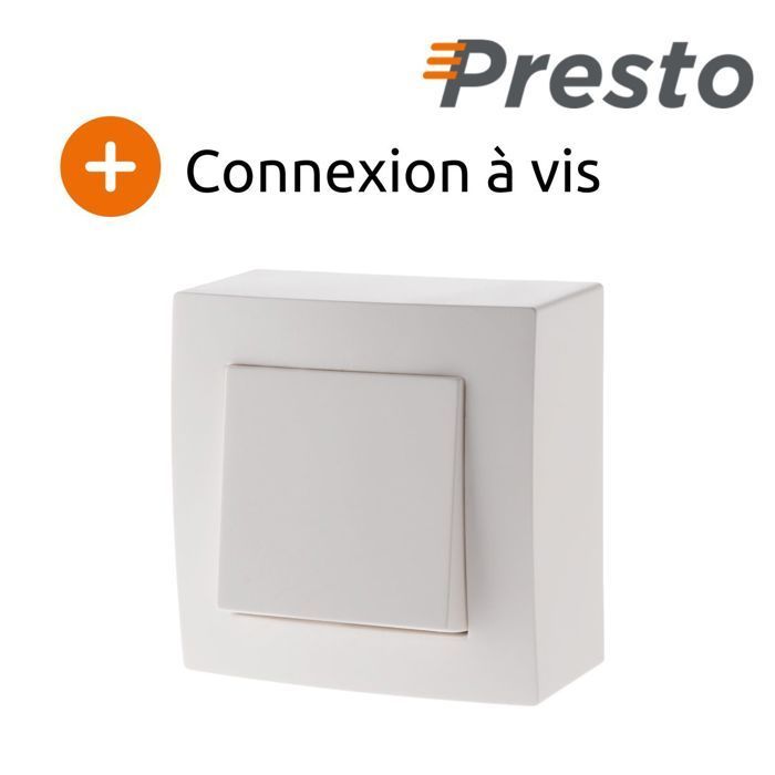 Interruptor completo de dos vías Presto de 10 A para montaje en superficie - Zenitech