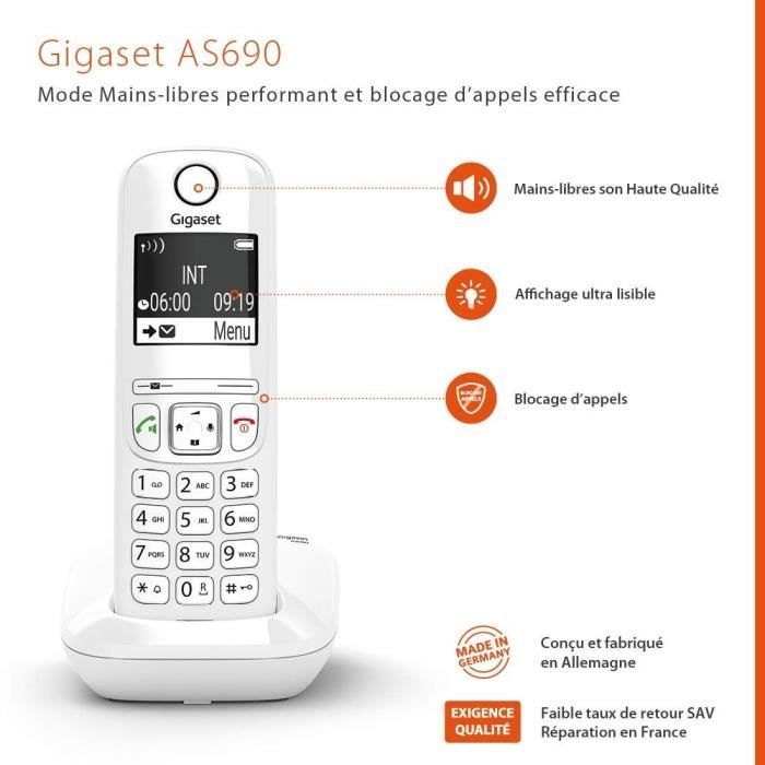 Teléfono inalámbrico GIGASET AS690 Trio blanco