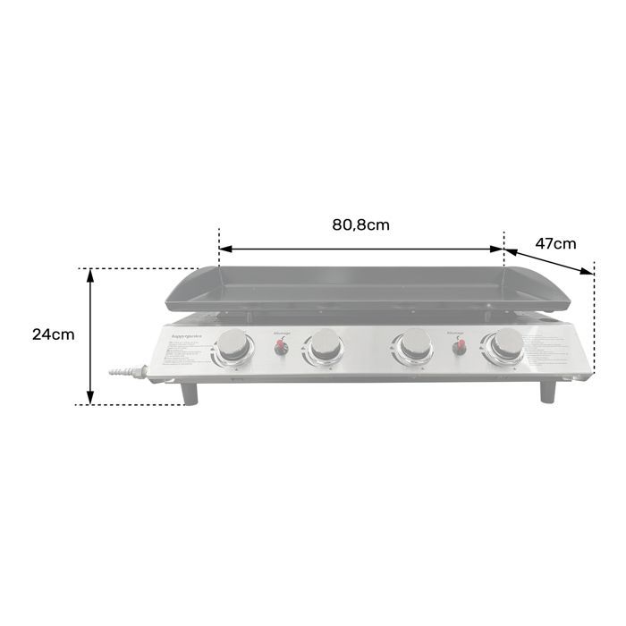 Chapa a gás VALENCIA - 4 queimadores 10kW