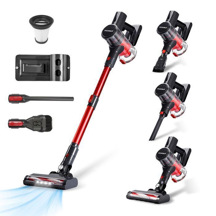 Aspirapolvere senza fili 4 in 1, autonomia di 49 minuti, 150 W, 6 batterie da 2200 mAh, 2 velocità, ultraleggero, ideale per tappeti e pavimenti duri - Grigio