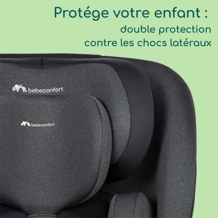 BEBECONFORT EVOLUFIX 360 i-Size konvertibelt svingbart bilsete - Gruppe 0/1/2/3, Isofix - 0 til 12 år (36 kg), 40-150 cm, Tonet svart