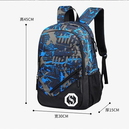 Schoolbag - Backpack + Pencil Case + Small Shoulder Bag - Child - Blue Mesh