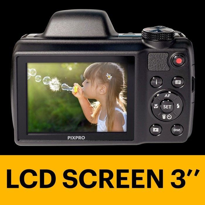 KODAK Pixpro AZ528 - 16 MP Digital Bridge Camera, 52x Optical Zoom, Image Stabilization, LCD Screen, Full HD Video - Black