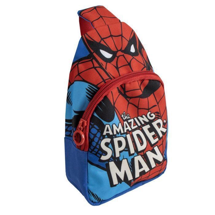 Mochila infantil - Spiderman - 23x13x7 cm - 100% poliéster - Correa para el hombro - Azul