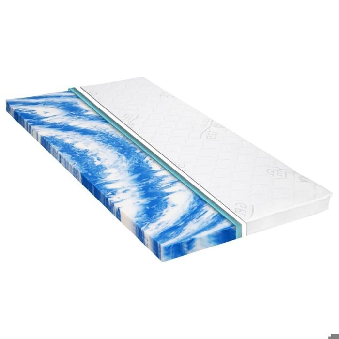 Cubrecolchón - vidaXL - Espuma de gel - 160x200 cm - 7 cm de grosor - Funda extraíble